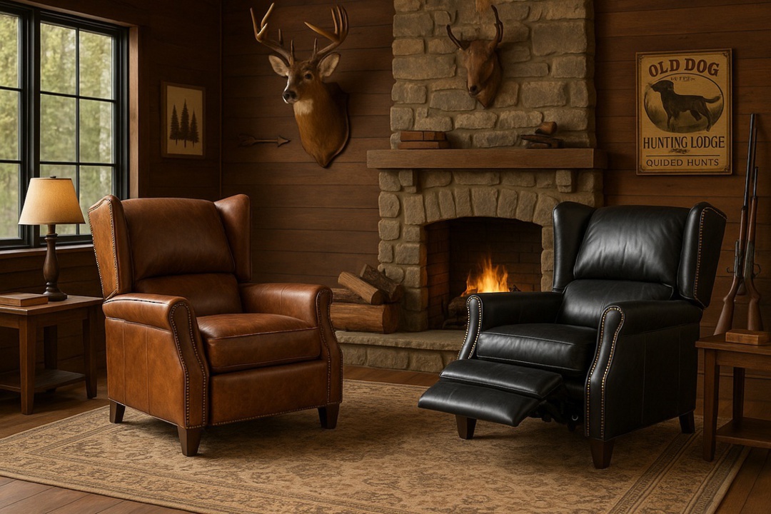 Stratford Full Grain Leather Recliner Chair - Vintage Cigar image 1